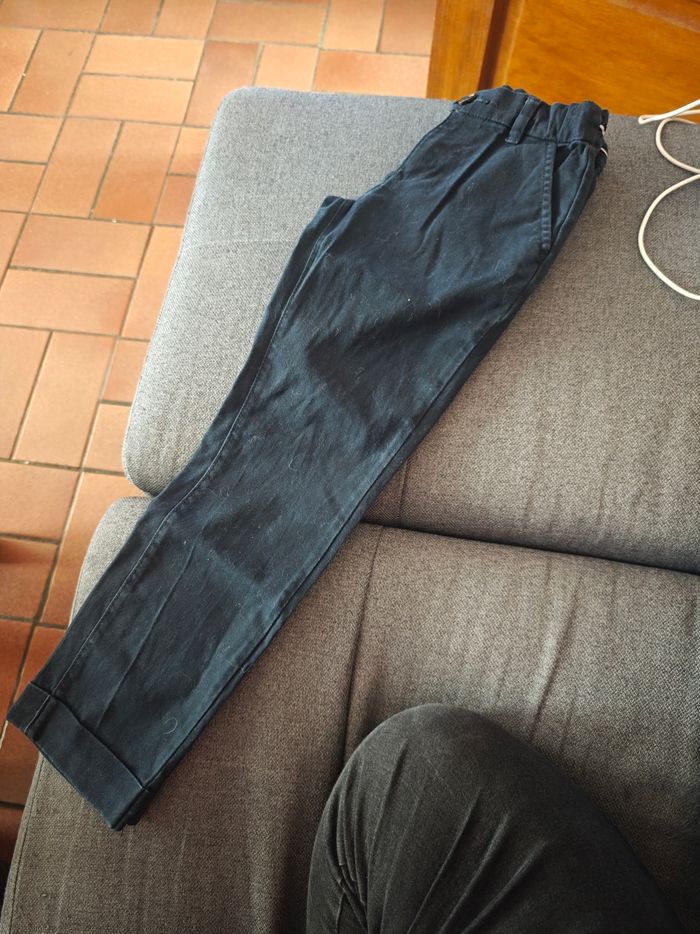 Pantalon marine chino avec ourlet taille 10 ans - photo numéro 2