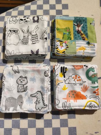 Lot 10 lingettes lavables 9x9 cm éponge bambou Oeko-tex 