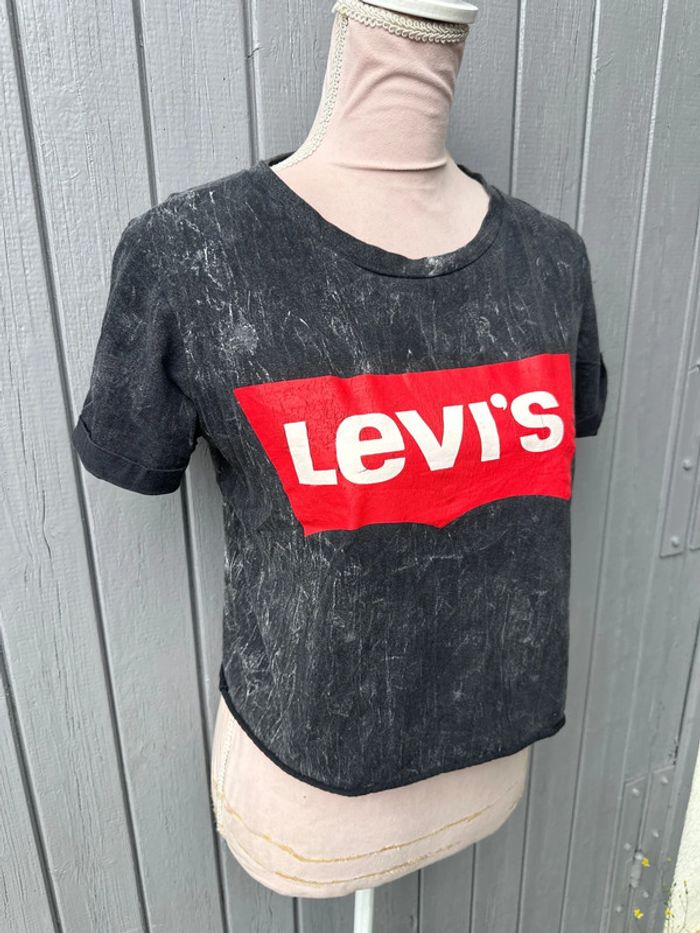 T-shirt manches courtes rouge et gris crop top été - photo numéro 2