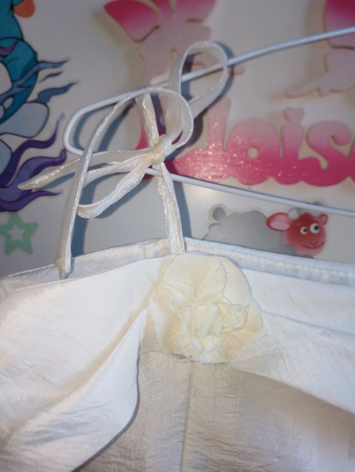 Robe écru fines bretelles avec fleurs 10 ans - photo numéro 4