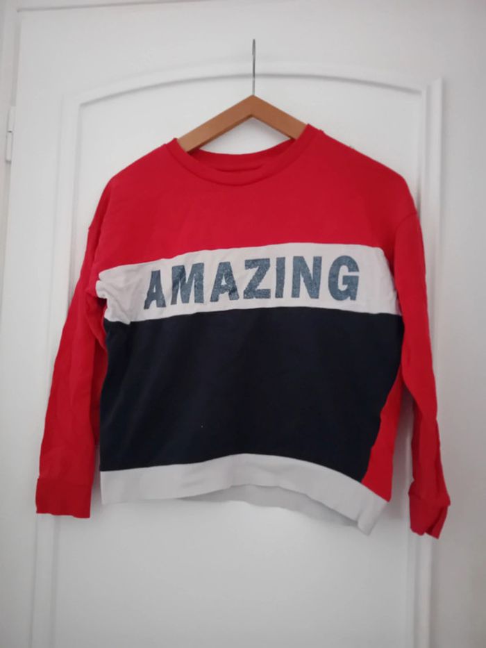 Sweat tricolore amazing à paillettes fille 12 ans gemo - photo numéro 2