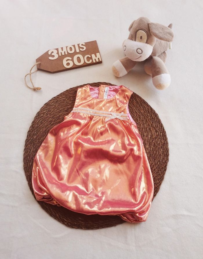 Robe bouffante 👣 rose brillant, 1 / 3 mois, Kitchoun