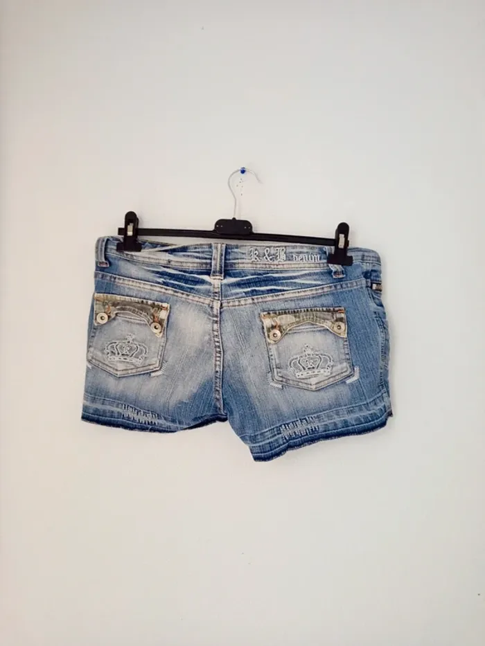 Short en jeans taille basse femme - photo numéro 3