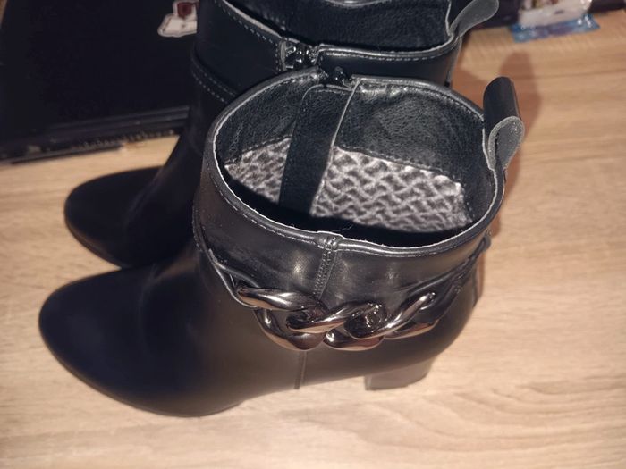 Bottines noires à talon chaîne élégante taille 41 - photo numéro 3