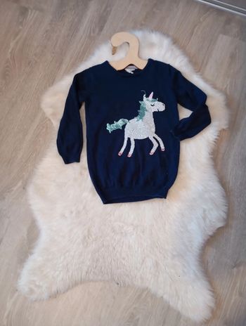 1€ young dimension robe pull licorne 3/4 ans