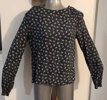 Chemisier bleu à fleurs T:L