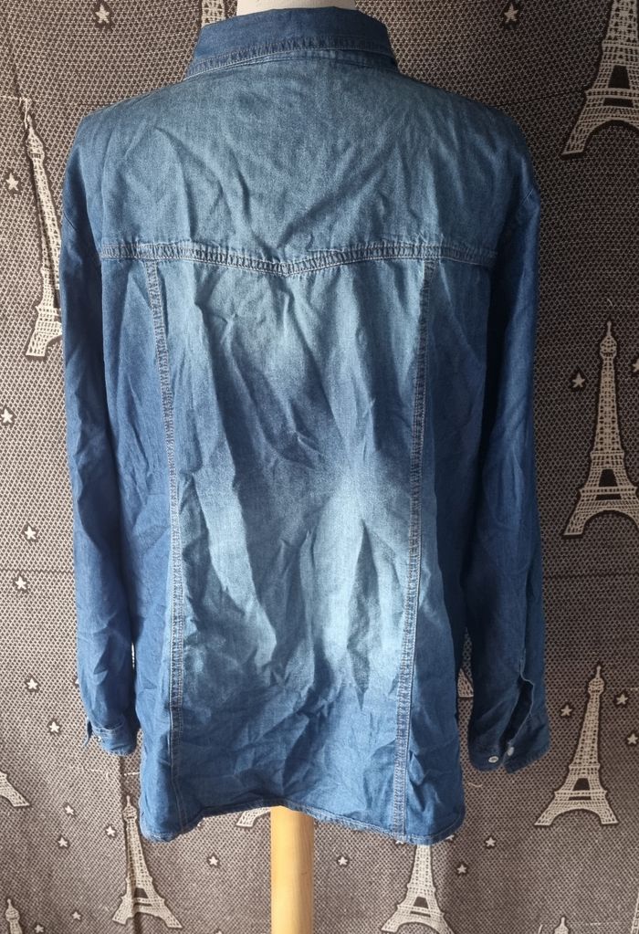 Chemise style jean manches retroussable taille 50 - photo numéro 5