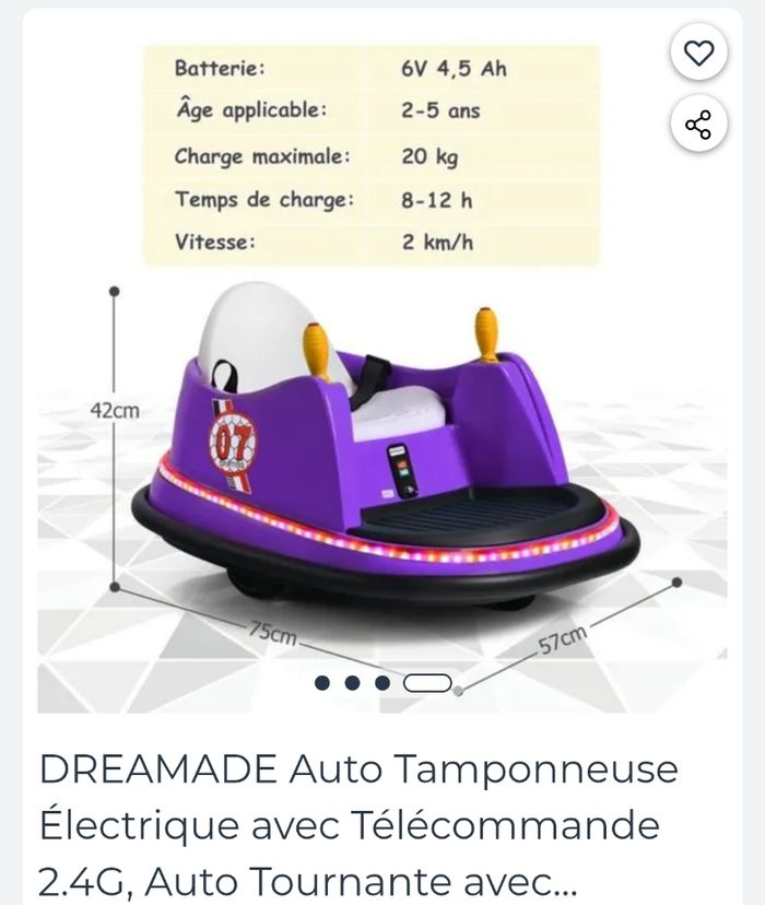 voiture tamponneuse avec télécommande pour les parents - photo numéro 8