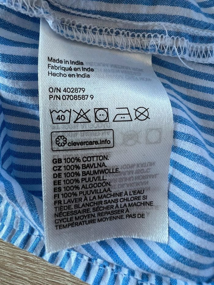 Joli débardeur rayé bleu et blanc 6 mois H&M TBE - photo numéro 4