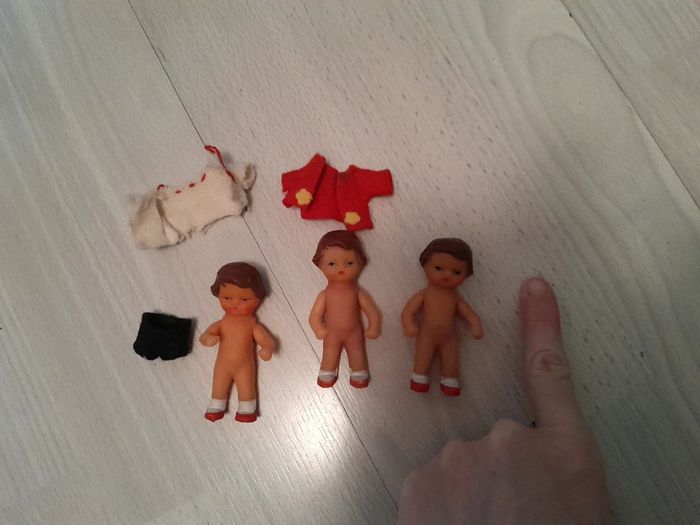 Magnifique lot mini 3 poupées rares anciennes Ari 1950