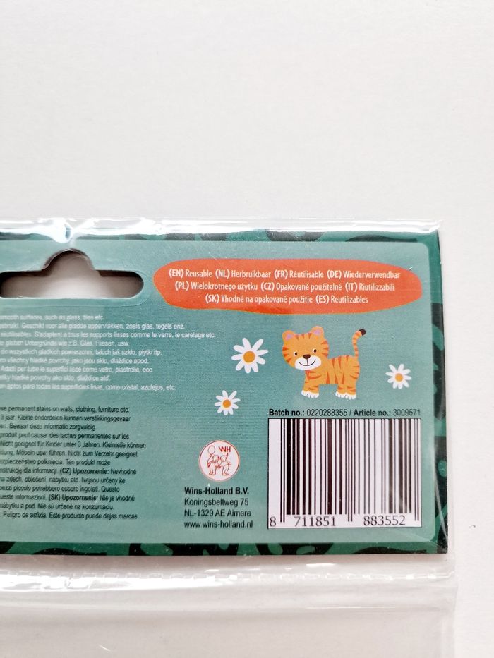 Gel stickers pour fenêtre - Réutilisable - Animaux : lion, girafe, panda et tigre - Neuf ! - photo numéro 4