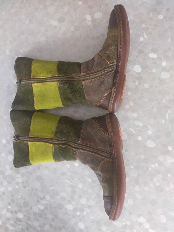Bottes filles T 31 Arte cuir /daim vert - photo numéro 14