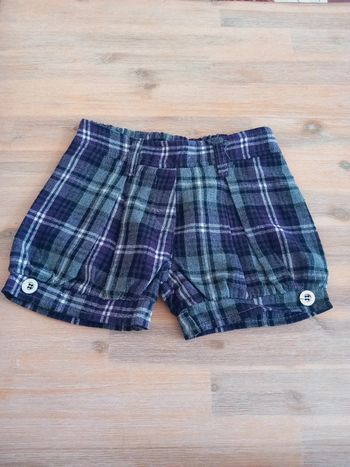 Short à carreaux violet et gris – 5 ans