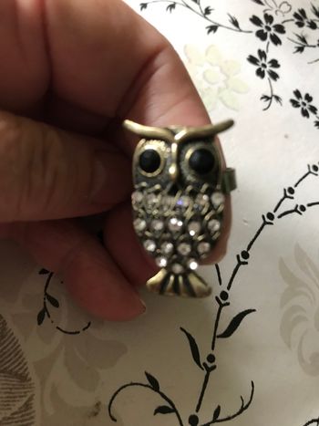 Bague chouette avec strass
