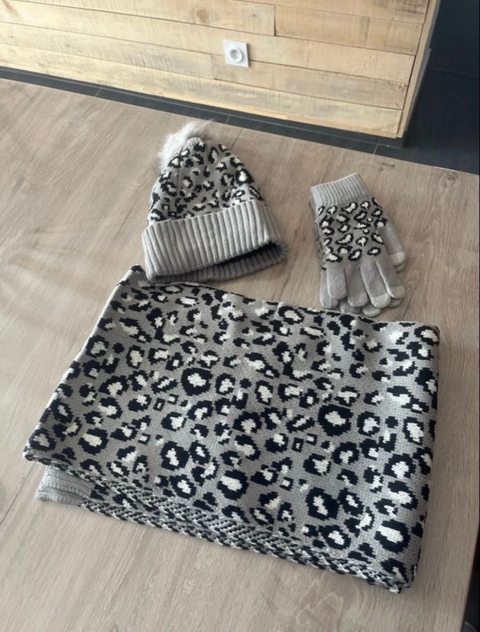 Ensemble bonnet écharpe gants