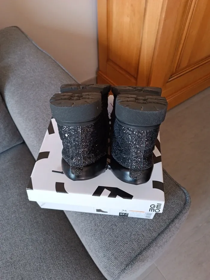 Chaussures montantes pailletées noires - photo numéro 4