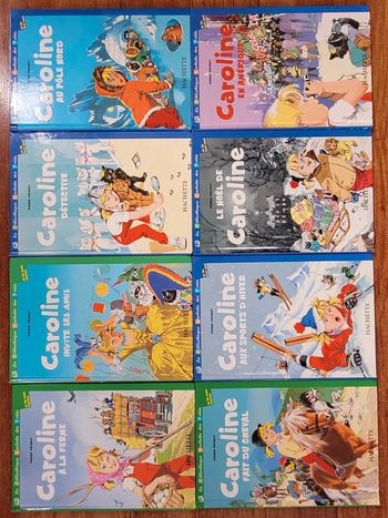 Lot de 8 livres rares Caroline Je lis seul, avec maman collection bleu Pierre Probst Hachette