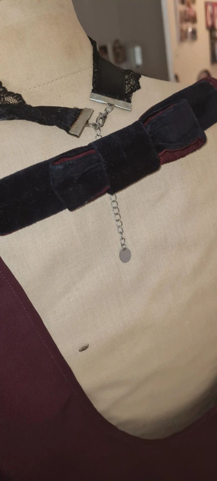 Robe claudie pierlot bordeaux noeud noir 40 - photo numéro 3