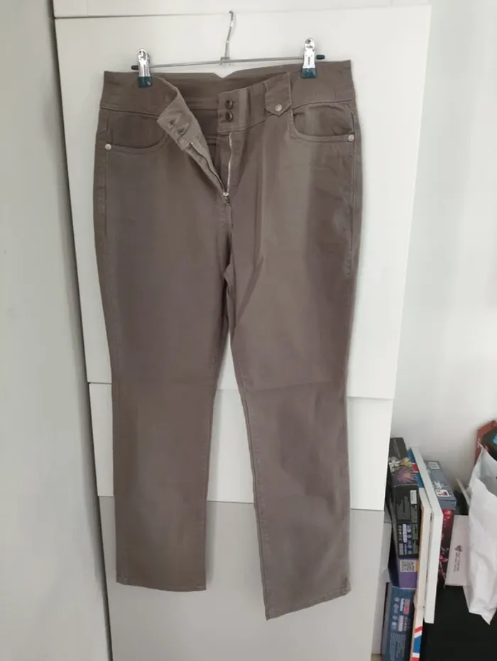 Pantalon droit marron taupe femme T42 Blancheporte - photo numéro 2