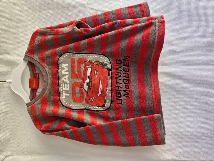 Pyjama 2 pièces 3 ans Cars Disney Tissaia Rouge gris à rayure Cars Lightning McQueen Team 95 - photo numéro 3