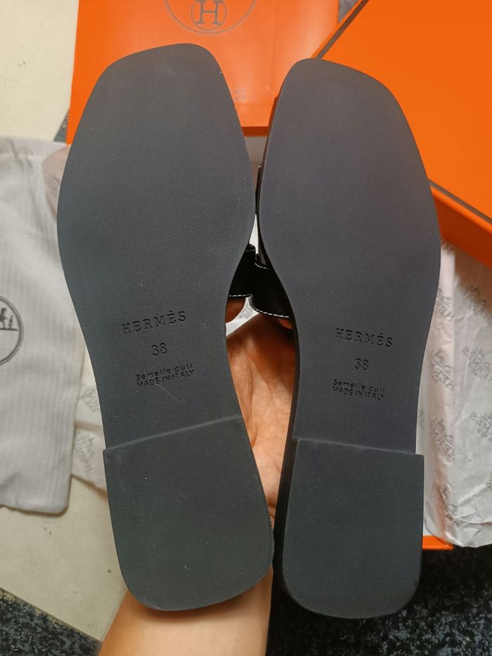 Sandales Hermes Oran noir taille 38 - photo numéro 6