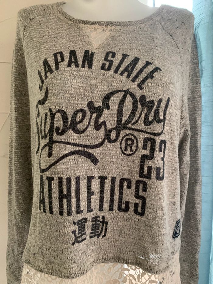 Pull Superdrytaille40 gris dentelle - photo numéro 8