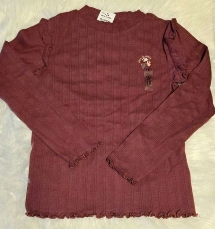 Neuf (non porté)⚘️🏷⚘️😍🤩 teeshirt côtelé ml 10 ans fille ⚘️⚘️🤩😍 - photo numéro 5