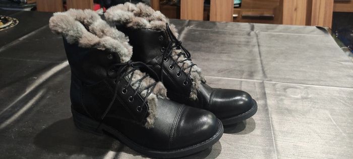 Bottines cuir et fourrure