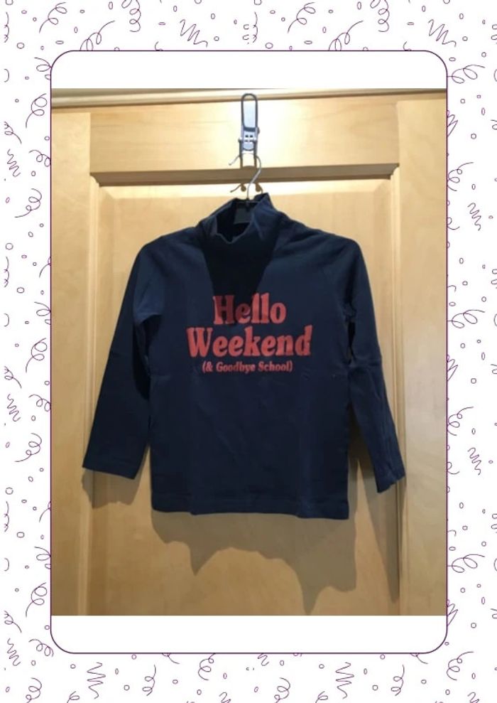 T-shirt col roulé marine tape à l’œil