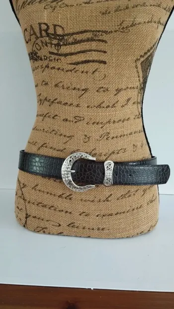 Ceinture marron style écaille 90 cm femme