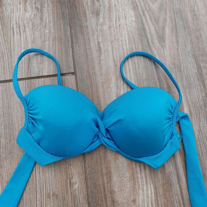 Haut de maillot de bain bleu, à bretelles et noeud derrière - Taille 40 no gossip - photo numéro 3