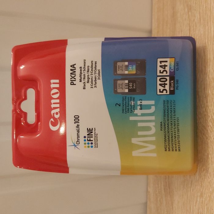 Multi-pack de 2 cartouches d'encre d'imprimante canon d'origine PG-540 + CL-541- Black + Colore-