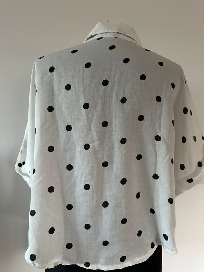 Chemise à pois noire et blanche - photo numéro 4