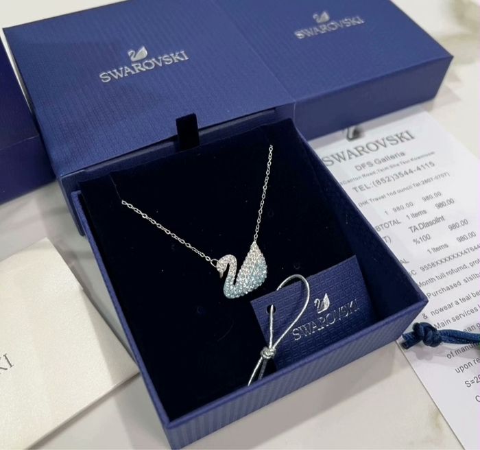 collier Swarovski de cygne bleu - photo numéro 4