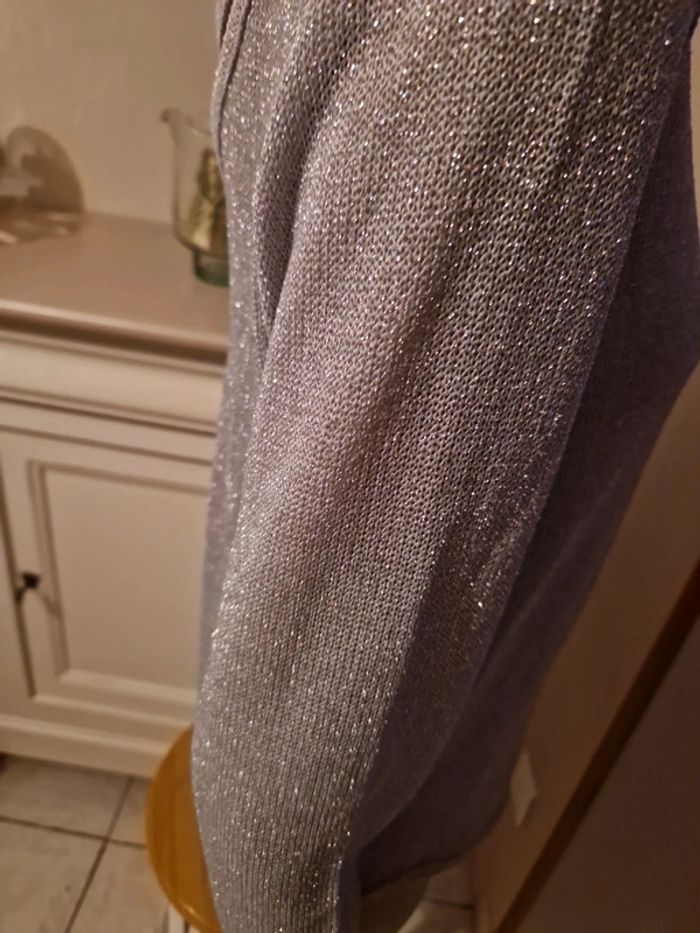 Pull mailles argentés H&M - photo numéro 7