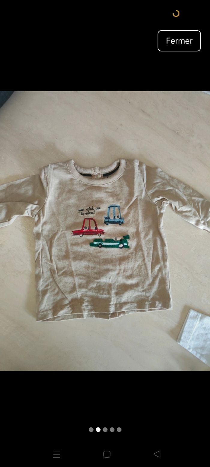 Lot de vêtements garçon 6 mois tshirts ensemble avec short kiabi - photo numéro 8