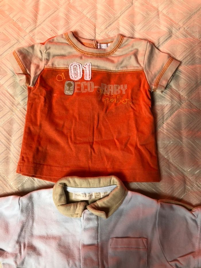 Lot de 2 t shirt beige et orange TAO - photo numéro 2