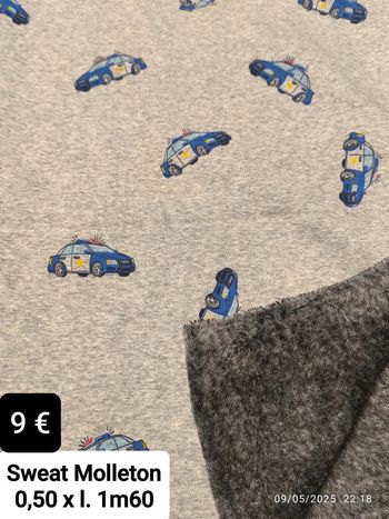 Sweat molleton police fond gris