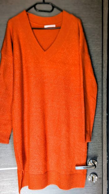 Robe pull en laine orange