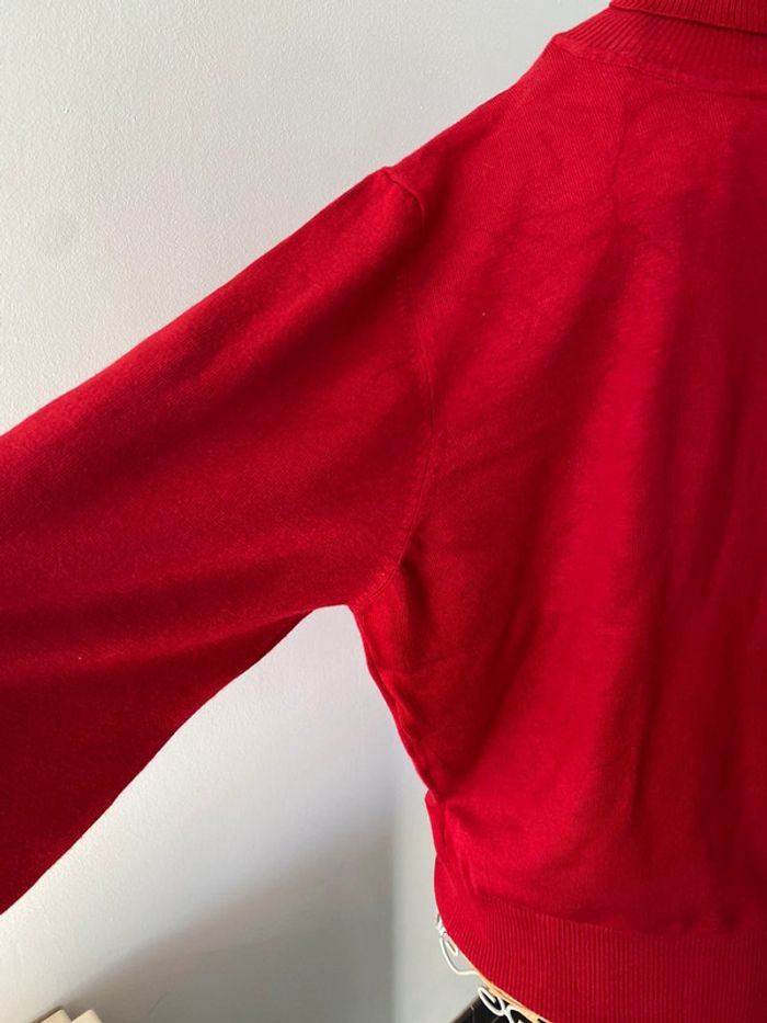Pull col roulé Cintre à Cintre en maille rouge vif taille 7 L ou XL - photo numéro 3