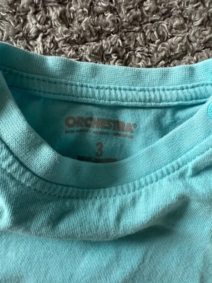 T-shirt manche courte bleu orchestra (3mois) - photo numéro 3