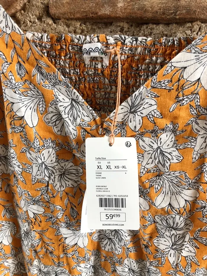 Robe longue bonobo moutarde à fleurs - photo numéro 4