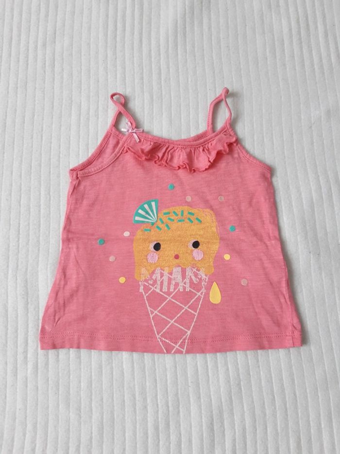 Lot de 2 débardeurs rose et pantalon léger 12 mois - photo numéro 2
