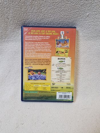 DVD le roi lion 3 avec bonus disney