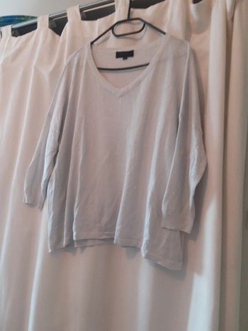 Pull fin pailleté blanc julie