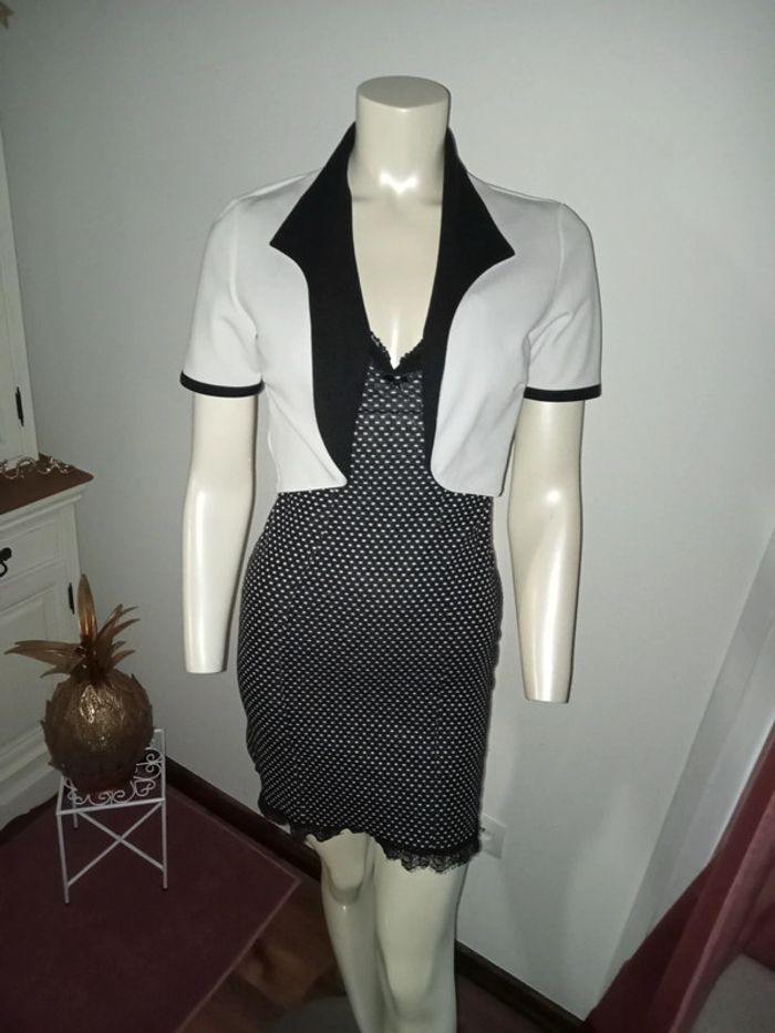 Blazer court bicolore by Morgan état neuf taille 36 - photo numéro 2