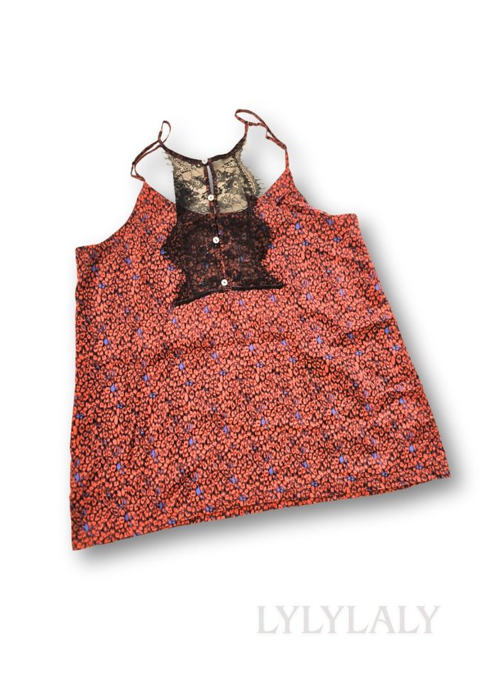 Top Kaporal à fines bretelles – motif léopard & dentelle - photo numéro 4