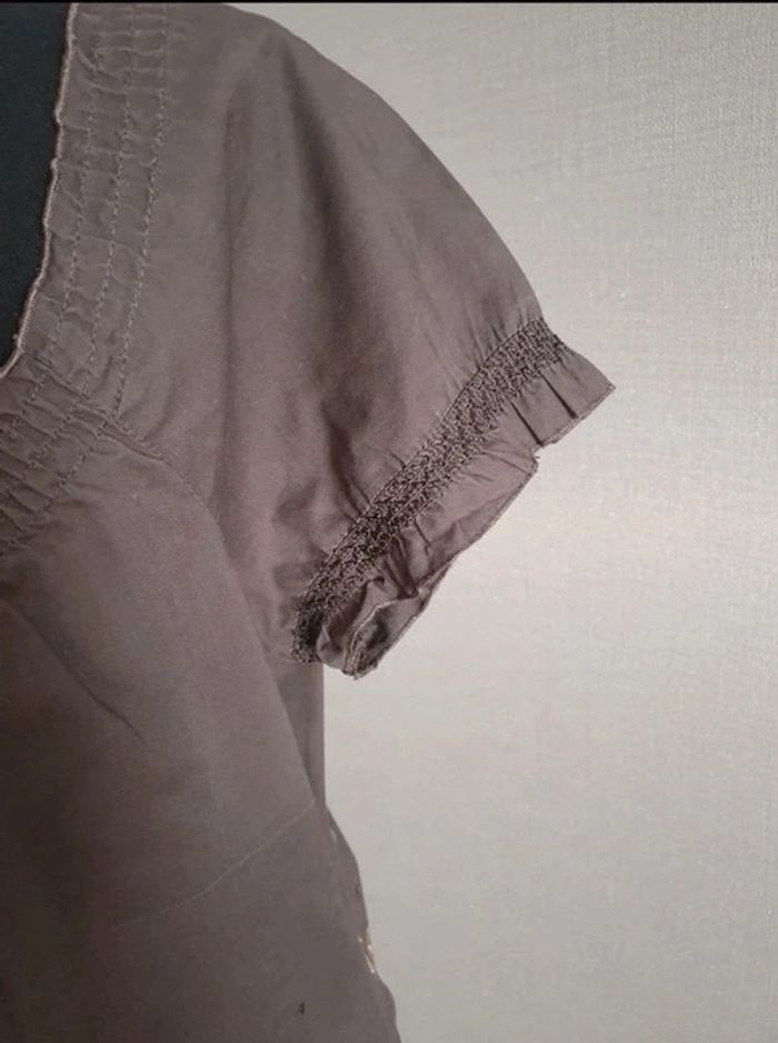 Blouse manches courtes marron à motifs Esprit taille 38 - photo numéro 8