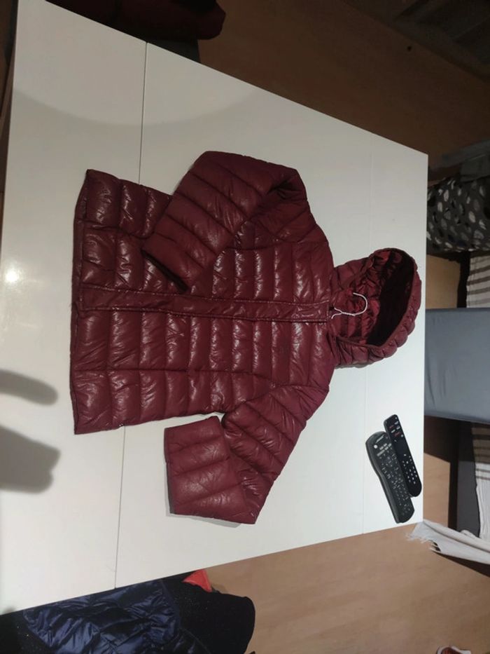 Doudoune le temps des cerise bordeaux satiné xxs