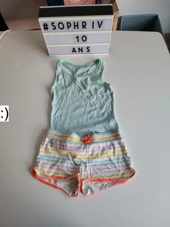 Pyjama short débardeur 10 ans